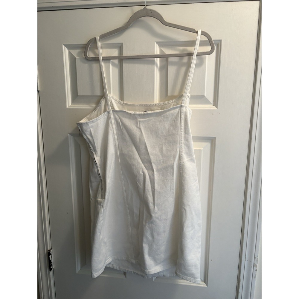 H&M Divided White Denim Mini Dress Size XL Spaghetti Strap - Picture 6 of 6